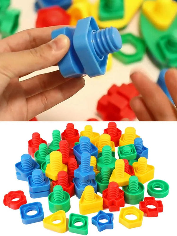 Planet Gates 8 Set Screw Building Blocks Plastic Insert Blocks Nut Shape Toys for Children Educational Toys Montessori Scale Models