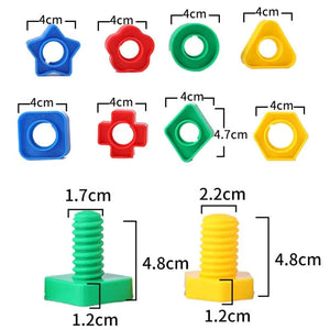 Planet Gates 8 Set Screw Building Blocks Plastic Insert Blocks Nut Shape Toys for Children Educational Toys Montessori Scale Models