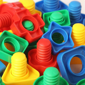 Planet Gates 8 Set Screw Building Blocks Plastic Insert Blocks Nut Shape Toys for Children Educational Toys Montessori Scale Models