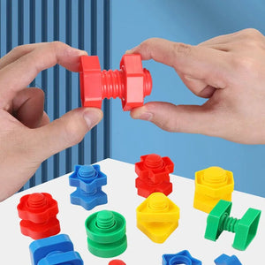 Planet Gates 8 Set Screw Building Blocks Plastic Insert Blocks Nut Shape Toys for Children Educational Toys Montessori Scale Models