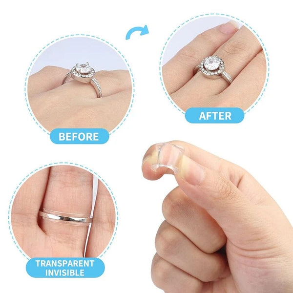 Planet Gates 8 Sizes Silicone Invisible Clear Ring Size Adjuster Tighten Reducer Jewelry Tool