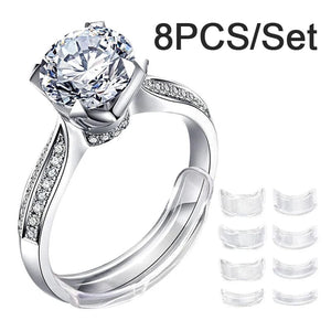 Planet Gates 8 Sizes Silicone Invisible Clear Ring Size Adjuster Tighten Reducer Jewelry Tool