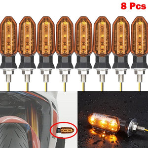 Planet Gates 8 x Amber Lens / CHINA Turn Signals For HONDA Motorcycle 8mm 12V For HONDA CBR500R CBR650F CB650F CBR600RR CB500X CRF250L MSX125 Motorcycle Turn Signal