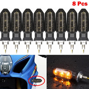 Planet Gates 8 x Smoke Lens / CHINA Turn Signals For HONDA Motorcycle 8mm 12V For HONDA CBR500R CBR650F CB650F CBR600RR CB500X CRF250L MSX125 Motorcycle Turn Signal