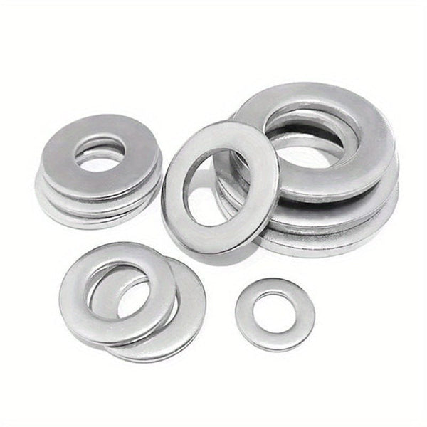Planet Gates 80-580pcs 304 Stainless Steel Flat Washers, For Screws, Bolts, Fender Washers Assortment Kit, Locking Metal Washers Kit (M2 M2.5 M3 M4 M5 M6 M8 M10)