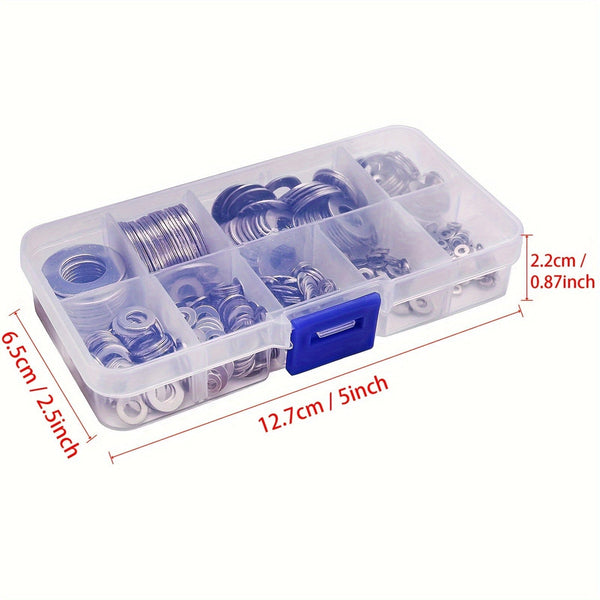 Planet Gates 80-580pcs 304 Stainless Steel Flat Washers, For Screws, Bolts, Fender Washers Assortment Kit, Locking Metal Washers Kit (M2 M2.5 M3 M4 M5 M6 M8 M10)