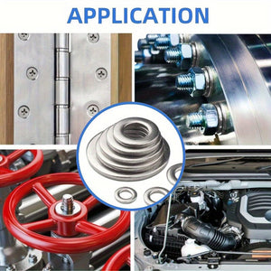 Planet Gates 80-580pcs 304 Stainless Steel Flat Washers, For Screws, Bolts, Fender Washers Assortment Kit, Locking Metal Washers Kit (M2 M2.5 M3 M4 M5 M6 M8 M10)