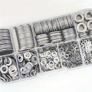 Planet Gates 80-580pcs 304 Stainless Steel Flat Washers, For Screws, Bolts, Fender Washers Assortment Kit, Locking Metal Washers Kit (M2 M2.5 M3 M4 M5 M6 M8 M10)