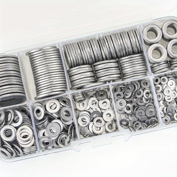 Planet Gates 80-580pcs 304 Stainless Steel Flat Washers, For Screws, Bolts, Fender Washers Assortment Kit, Locking Metal Washers Kit (M2 M2.5 M3 M4 M5 M6 M8 M10)