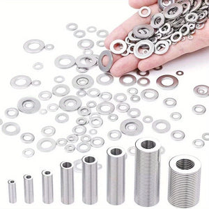 Planet Gates 80-580pcs 304 Stainless Steel Flat Washers, For Screws, Bolts, Fender Washers Assortment Kit, Locking Metal Washers Kit (M2 M2.5 M3 M4 M5 M6 M8 M10)