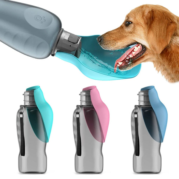 Planet Gates 800ml Portable Dog Water Bottle For Big Dogs Pet Outdoor Travel Hiking Walking Foldable Drinking Bowl Golden Retriever Supplies