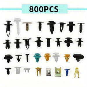 Planet Gates 800pcs 500/100PCS Mixed Auto Fastener Vehicle Car Bumper Clips Retainer Fastener Rivet Door Panel Fender Liner Universal Fit All Car