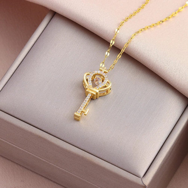 Planet Gates 8020 gold New In Sweet Sexy Beating Heart Series Pendant Necklaces For Women Luxury Fashion Female Stainless Steel Clavicle Chain Jewelry