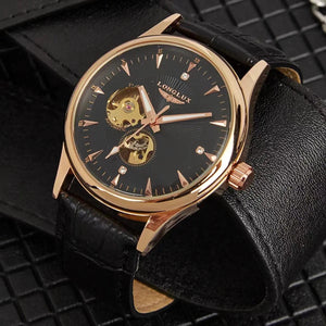 Planet Gates 8020P Rose black Man watch automatic movement elegant style wholesale automatic watch for men rome skeleton items LONGLUXmechanical wrist watches