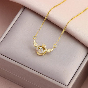 Planet Gates 8031 gold New In Sweet Sexy Beating Heart Series Pendant Necklaces For Women Luxury Fashion Female Stainless Steel Clavicle Chain Jewelry