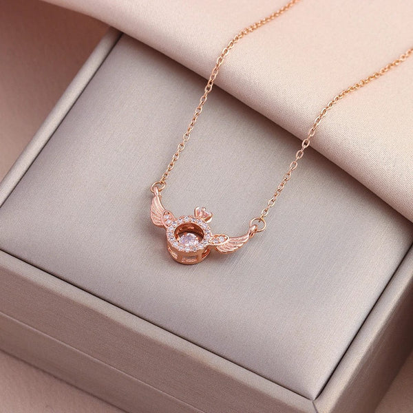 Planet Gates 8031 rose gold New In Sweet Sexy Beating Heart Series Pendant Necklaces For Women Luxury Fashion Female Stainless Steel Clavicle Chain Jewelry