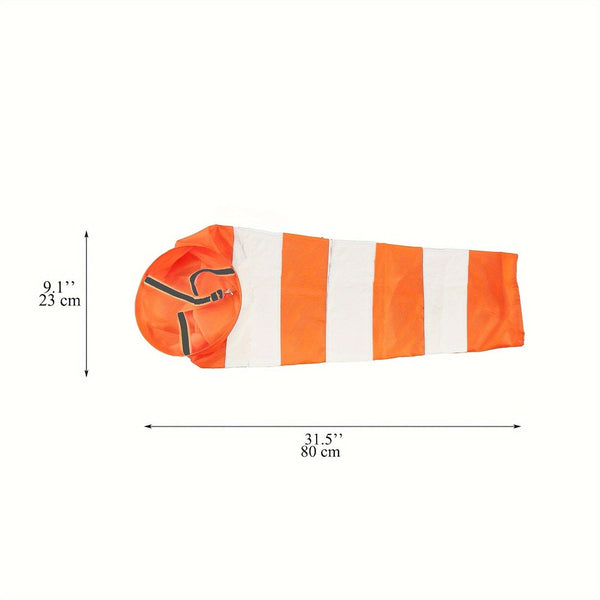 Planet Gates 80cm 1pc Outdoor Orange Windsock With Reflective Belt, Outdoor Wind Measurement Sock Bag Air Direction Indicator, Hanging Stripe Windsock Aviation Windsock For Wind Direction And Strength Indicating