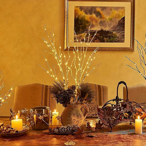 Planet Gates 80cm/2.62ft 1pc 79.86cm 50LED Luminous White Birch Branch Decorative Light, Simulated Artificial Branch Powered By Battery, For Indoor And Outdoor Christmas, Wedding, Party, Home Decoration