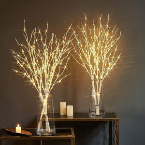 Planet Gates 80cm/2.62ft 1pc 79.86cm 50LED Luminous White Birch Branch Decorative Light, Simulated Artificial Branch Powered By Battery, For Indoor And Outdoor Christmas, Wedding, Party, Home Decoration