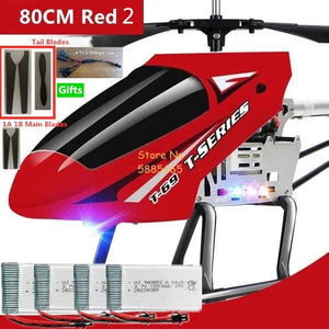 Planet Gates 80CM Big Alloy Remote Control Helicopter Model Dual Flexible Propeller Anti-Crash LED Colorful Light Electric RC Helicopter Toy