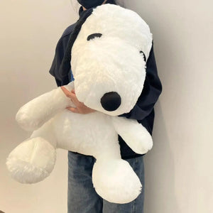 Planet Gates 80cm Snoopy Doll King Size 100CM White Doggy Plush Puppy Plushies Dog Stuffed Doll Kawaii Room Decor Bay Window Cushion Animal Toy Gift For Kid