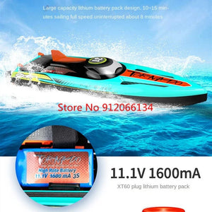 Planet Gates 80KM/H Brushless RC Speedboat Double Layer Waterproof 48CM 200M RC Racing Boat Capsize Reset Professional RC Speedboat Adult Toy