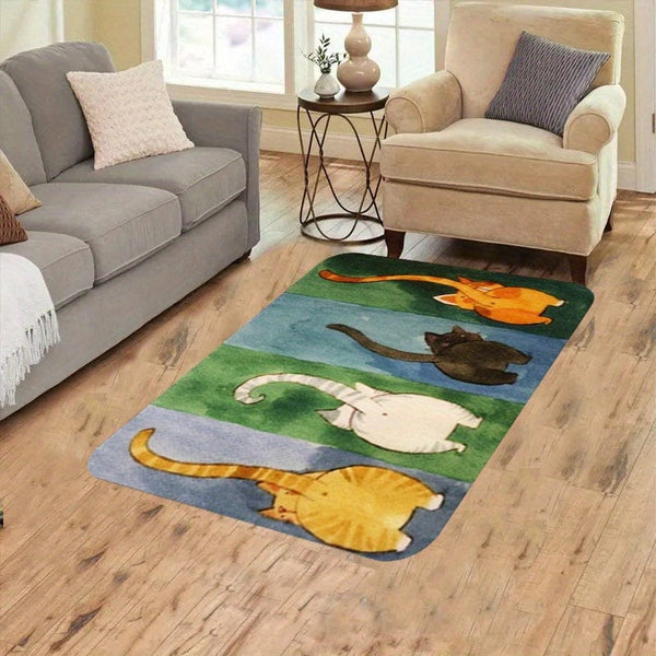 Planet Gates 80x120cm/31''x47'' 1pc, Thickened Cute Cat Door Mat Into The Living Room Carpet Bedroom Mat Door Mat, Bathroom Non-slip Door Mat Floor Mat 0.39inch/1cm Thickness