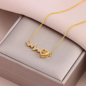 Planet Gates 8119 New In Sweet Sexy Beating Heart Series Pendant Necklaces For Women Luxury Fashion Female Stainless Steel Clavicle Chain Jewelry