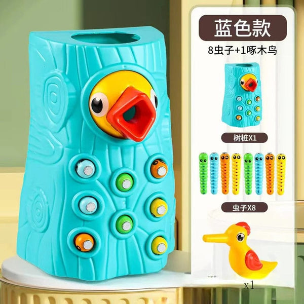 Planet Gates 81B / CHINA Montessori Educational Toys for Children Woodpecker Catch Worms Toy Toddler Kids Magnetic Games for Babi Development Busy Board