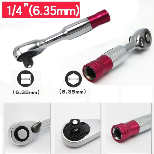 Planet Gates 85mm 2 in1 Mini Hex Bit Driver Ratchet Wrench Set Hand Repair Tool For Vehicle Bicycle Bike Socket Wrench 72 Teeth Kit Tool