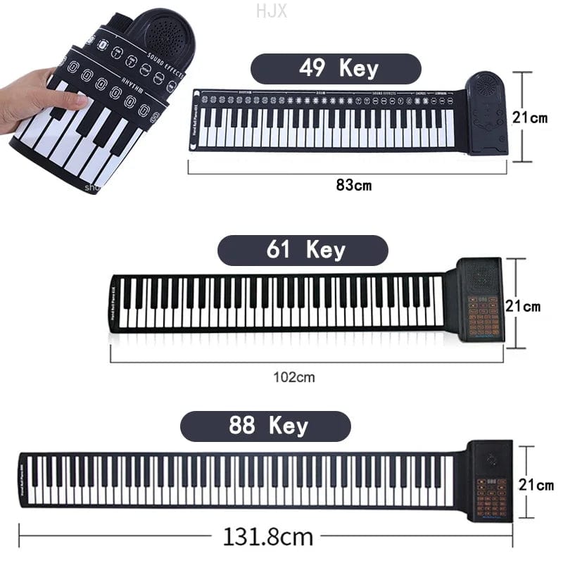 Planet Gates 88 61 Key Hand Roll Piano Toys for Kids Boys Educational Keyboard Instrument Girls Learning Music Children Electronic Musical