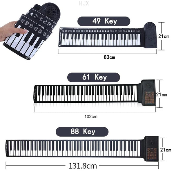 Planet Gates 88 61 Key Hand Roll Piano Toys for Kids Boys Educational Keyboard Instrument Girls Learning Music Children Electronic Musical
