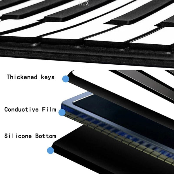 Planet Gates 88 61 Key Hand Roll Piano Toys for Kids Boys Educational Keyboard Instrument Girls Learning Music Children Electronic Musical