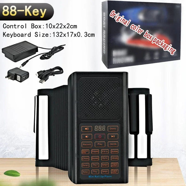 Planet Gates 88Key-(boxed) 88 61 Key Hand Roll Piano Toys for Kids Boys Educational Keyboard Instrument Girls Learning Music Children Electronic Musical