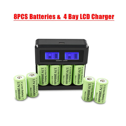 Planet Gates 8battery / CHINA Powtree 16P 2800mAh Rechargeable 3.7V Li-ion 16340 Batteries CR123A RCR 123 ICR Battery for LED Flashlight Travel Wall Charger