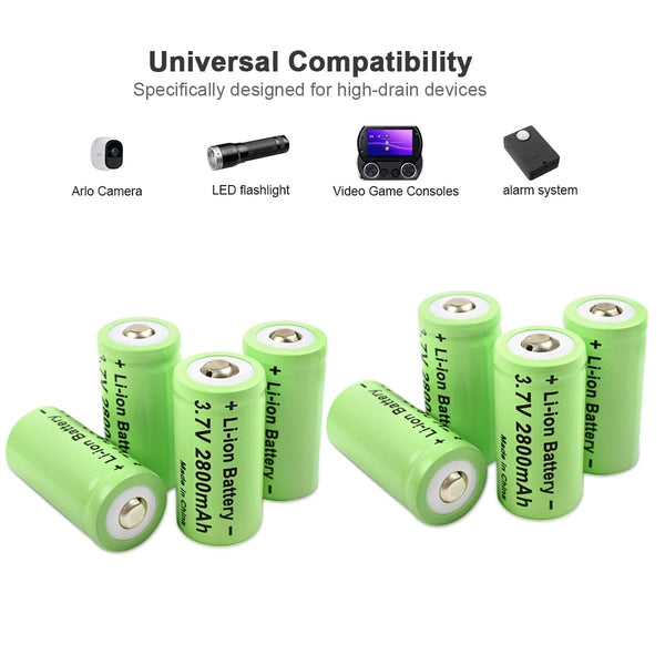 Planet Gates 8battery / CHINA Powtree 16P 2800mAh Rechargeable 3.7V Li-ion 16340 Batteries CR123A RCR 123 ICR Battery for LED Flashlight Travel Wall Charger