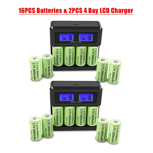 Planet Gates 8battery / CHINA Powtree 16P 2800mAh Rechargeable 3.7V Li-ion 16340 Batteries CR123A RCR 123 ICR Battery for LED Flashlight Travel Wall Charger