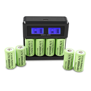 Planet Gates 8battery / CHINA Powtree 16P 2800mAh Rechargeable 3.7V Li-ion 16340 Batteries CR123A RCR 123 ICR Battery for LED Flashlight Travel Wall Charger