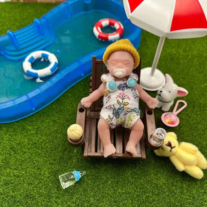 Planet Gates 8cm Cute Mini Silicone Bebe Reborn Girl With 2 Sets Mini Outfits for Each Reborn Baby Girl Soft Touching Feeling Flexible Doll