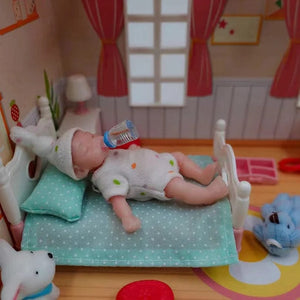 Planet Gates 8cm Cute Mini Silicone Bebe Reborn Girl With 2 Sets Mini Outfits for Each Reborn Baby Girl Soft Touching Feeling Flexible Doll