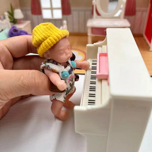 Planet Gates 8cm Cute Mini Silicone Bebe Reborn Girl With 2 Sets Mini Outfits for Each Reborn Baby Girl Soft Touching Feeling Flexible Doll