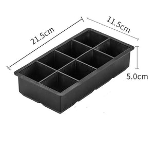 Planet Gates 8grid 8 Big Ice Tray Mold Giant Jumbo Large Food Grade Silicone Ice Cube Square Tray Mold DIY Ice Maker Ice Cube Tray