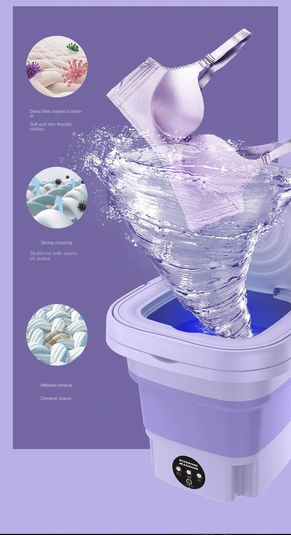 Planet Gates 8L Portable Small Foldable Washing Machine with Spin Dryer For Socks Underwear Panties Washer Household Mini Washing Machine