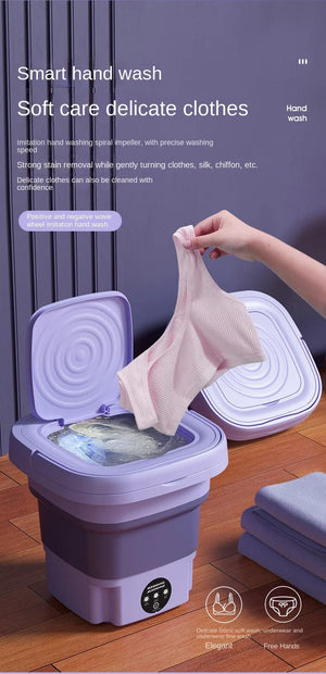 Planet Gates 8L Portable Small Foldable Washing Machine with Spin Dryer For Socks Underwear Panties Washer Household Mini Washing Machine