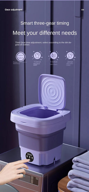 Planet Gates 8L Portable Small Foldable Washing Machine with Spin Dryer For Socks Underwear Panties Washer Household Mini Washing Machine