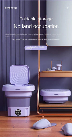 Planet Gates 8L Portable Small Foldable Washing Machine with Spin Dryer For Socks Underwear Panties Washer Household Mini Washing Machine