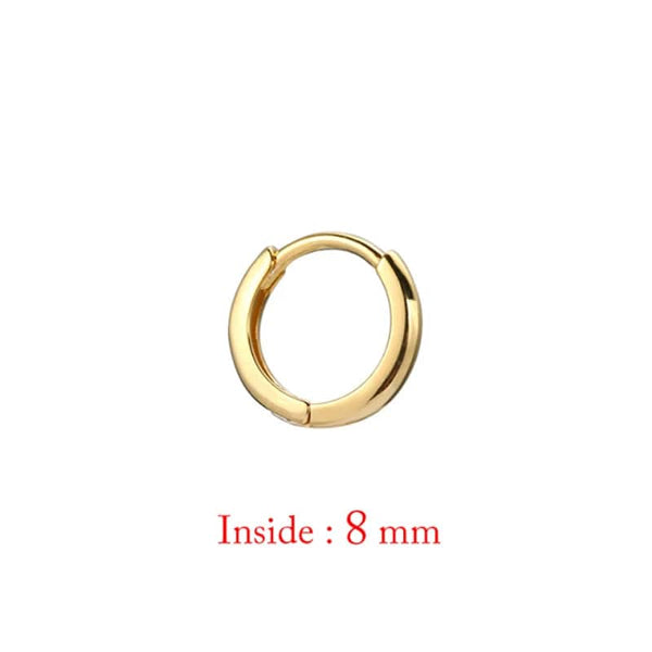 Planet Gates 8mm-gold-1pc Single Minimal Gold Color Tiny Cartilage Hoop Earrings Glossy Earring Piercing Accessory Trendy Small Huggie Women Hoops For Men