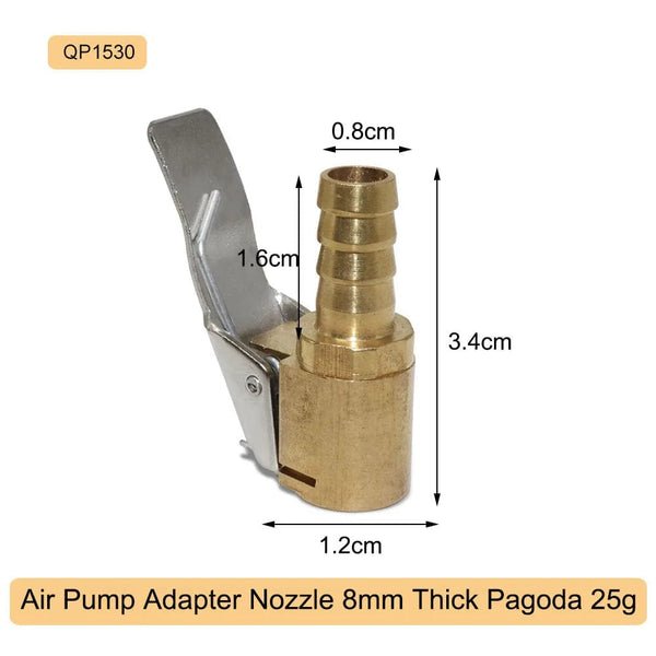 Planet Gates 8mm Pagoda Motorcycle Bike Car Tire Air Inflator Hose Inflatable Pump Extension Tube Adapter Twist Tyre Air Connection Locking Air Chuck