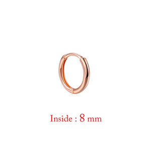 Planet Gates 8mm-rose gold-1pc Single Minimal Gold Color Tiny Cartilage Hoop Earrings Glossy Earring Piercing Accessory Trendy Small Huggie Women Hoops For Men