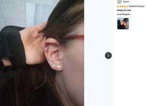 Planet Gates 8mm / silver 925 Sterling Silver Small Hoop Earrings Zirconia Huggie 14K Gold Plated Cartilage Piercing Ear Cuff Tiny Earrings for Women Men